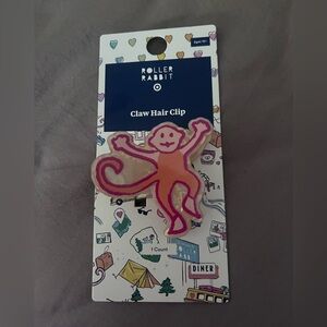 NWT!! Roller Rabbit Pink Monkey Claw Hair Clip
